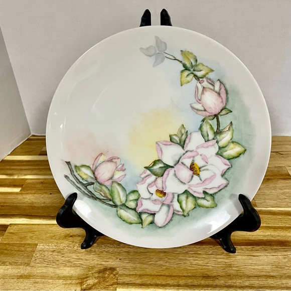 1950’s Arzberg Porcelain 10” Hand Painted Artist Signed Floral Plate - Picture 2 of 7